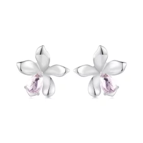 PANDORA Style Pink Flower Earrings - SCE1723 PANDORA Style Pink Flower Earrings - SCE1723