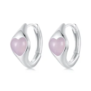 (image for) PANDORA Style Pink Heart Earrings - BSE1000