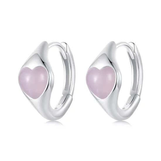PANDORA Style Pink Heart Earrings - BSE1000