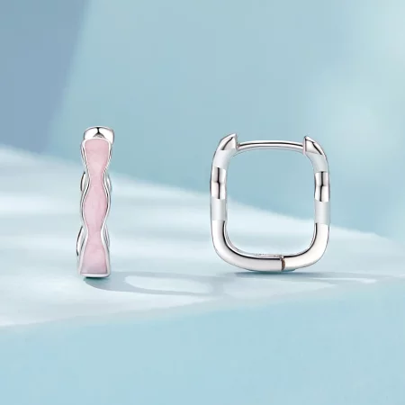 PANDORA Style Pink Square Earrings - SCE1709