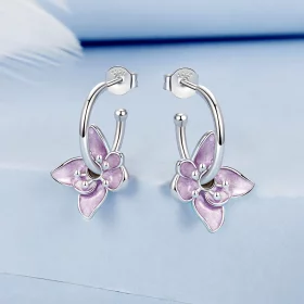 PANDORA Style Purple Flower Earrings - BSE976 PANDORA Style Purple Flower Earrings - BSE976