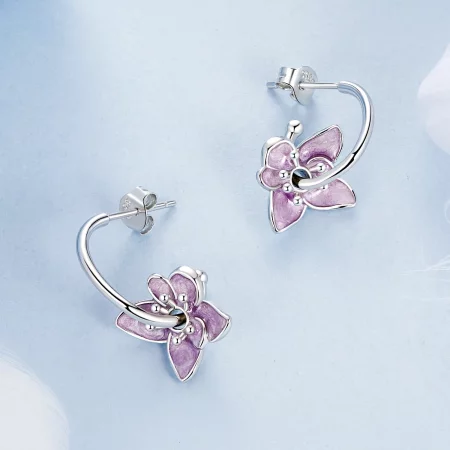 PANDORA Style Purple Flower Earrings - BSE976
