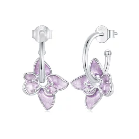 PANDORA Style Purple Flower Earrings - BSE976 PANDORA Style Purple Flower Earrings - BSE976