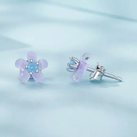 PANDORA Style Purple Flower Earrings - SCE1733