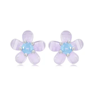 (image for) PANDORA Style Purple Flower Earrings - SCE1733