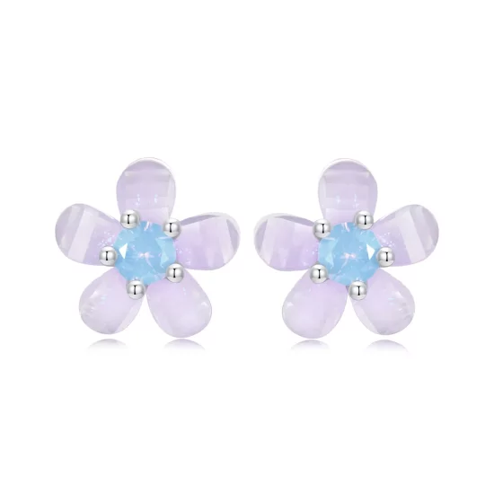 PANDORA Style Purple Flower Earrings - SCE1733