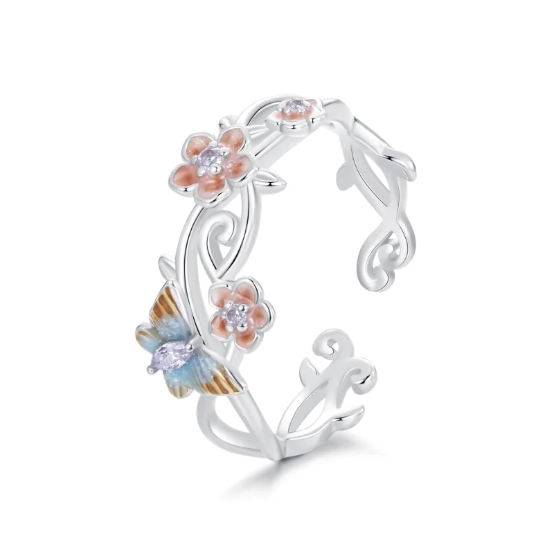 (image for) PANDORA Style Romantic Sakura Butterfly Open Ring - BSR538-E - Product Image
