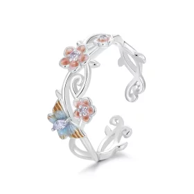 PANDORA Style Romantic Sakura Butterfly Ring - BSR538-E