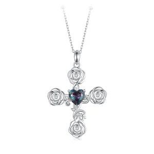 (image for) PANDORA Style Rose Cross Necklace - BSN379
