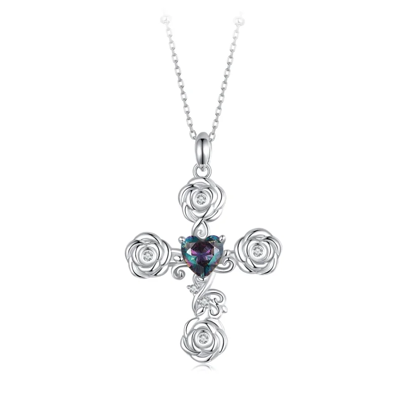 (image for) PANDORA Style Rose Cross Necklace - BSN379 - Product Image