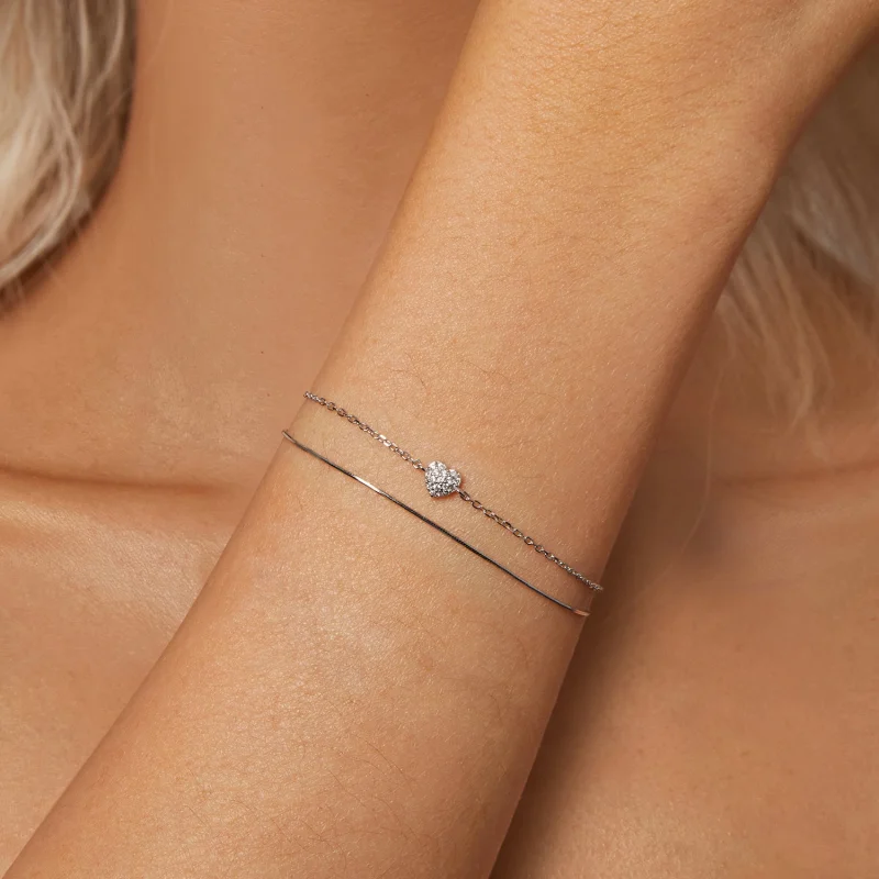 (image for) PANDORA Style Shining Heart Double Layer Bracelet - BSB169 - View 5