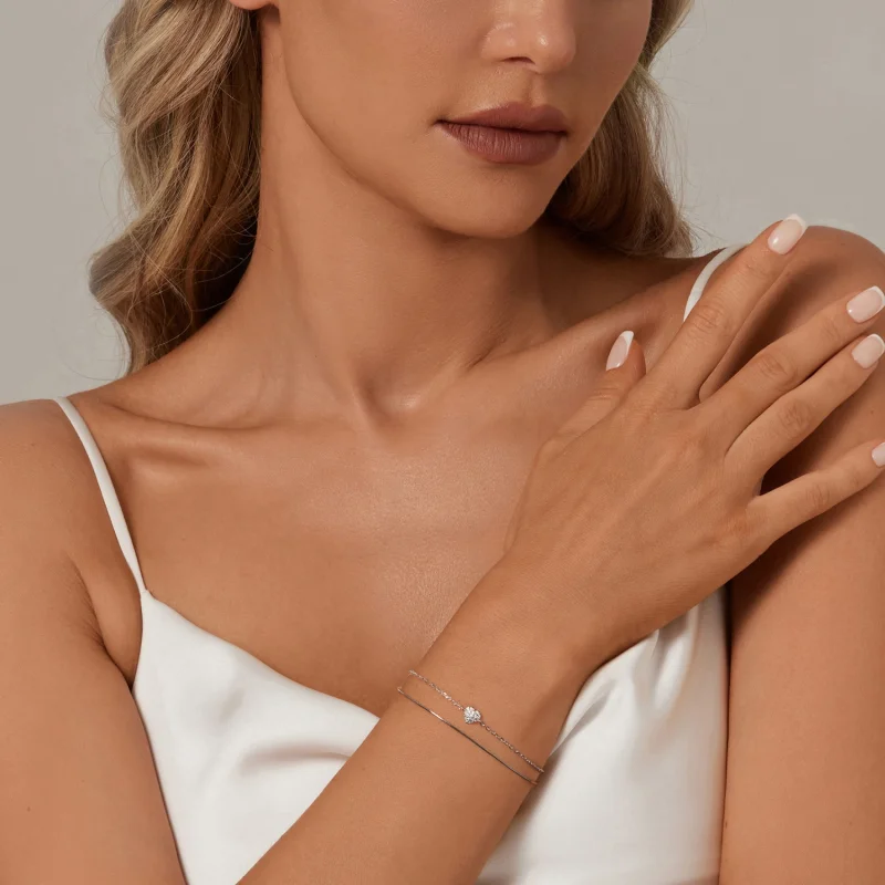 (image for) PANDORA Style Shining Heart Double Layer Bracelet - BSB169 - View 6