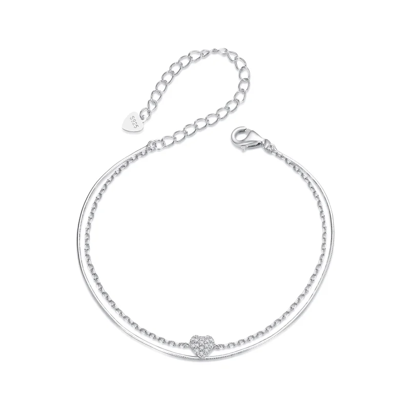 (image for) PANDORA Style Shining Heart Double Layer Bracelet - BSB169 - Product Image