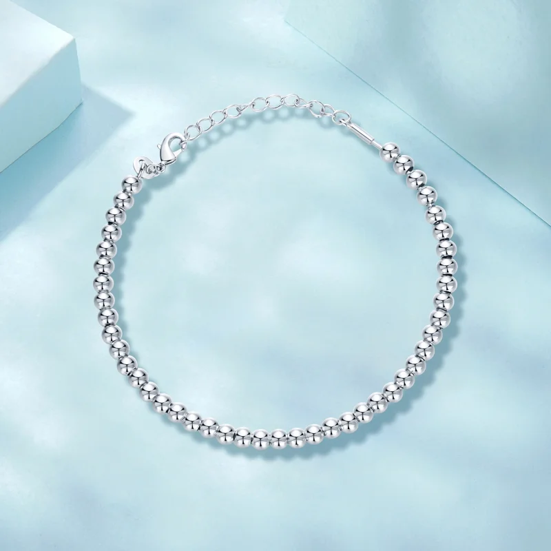 (image for) PANDORA Style Silver Beads DIY Basic Chain Bracelet - SCB267 - View 3