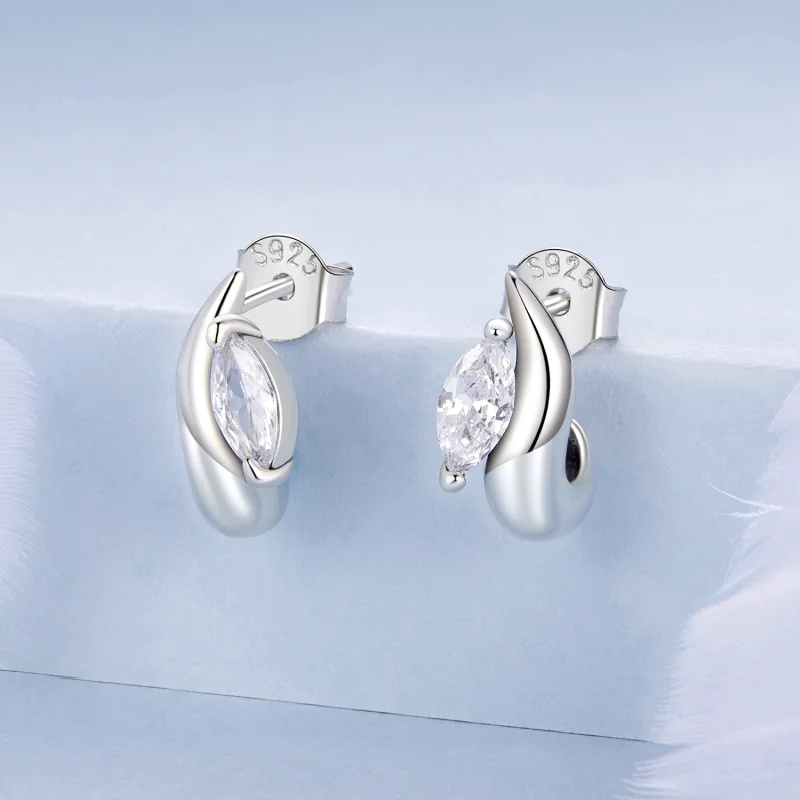 (image for) PANDORA Style Simple Marquise Stud Earrings - BSE971 - View 2