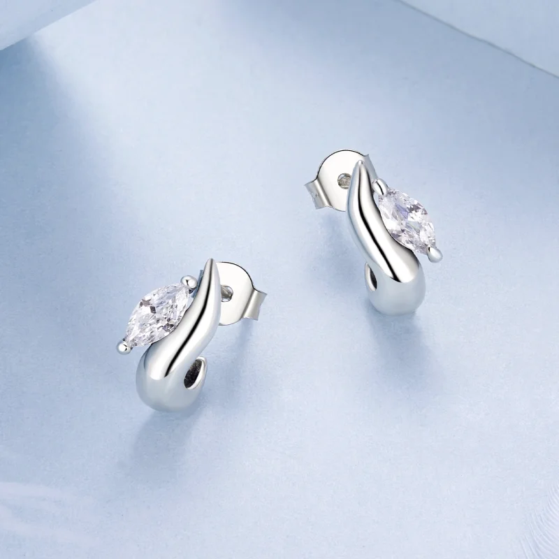 (image for) PANDORA Style Simple Marquise Stud Earrings - BSE971 - View 3