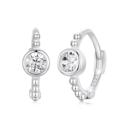 PANDORA Style Simple Sterling Silver Bead Earrings - SCE1731