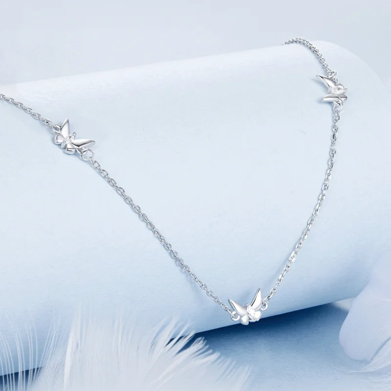 (image for) PANDORA Style Small Butterfly Clavicle Chain Necklace - BSN376 - View 2