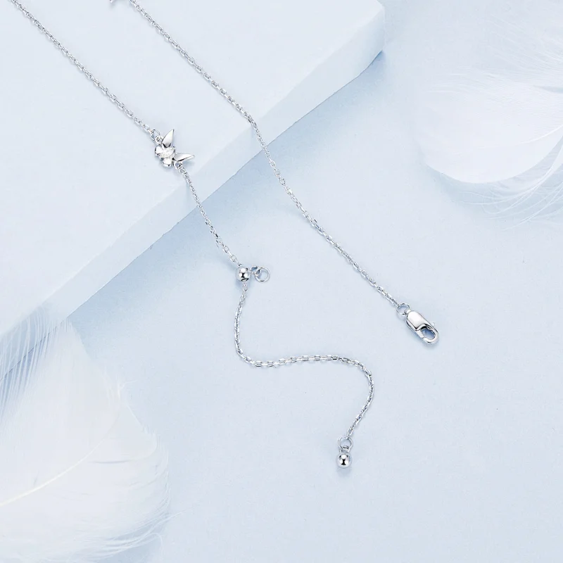 (image for) PANDORA Style Small Butterfly Clavicle Chain Necklace - BSN376 - View 4