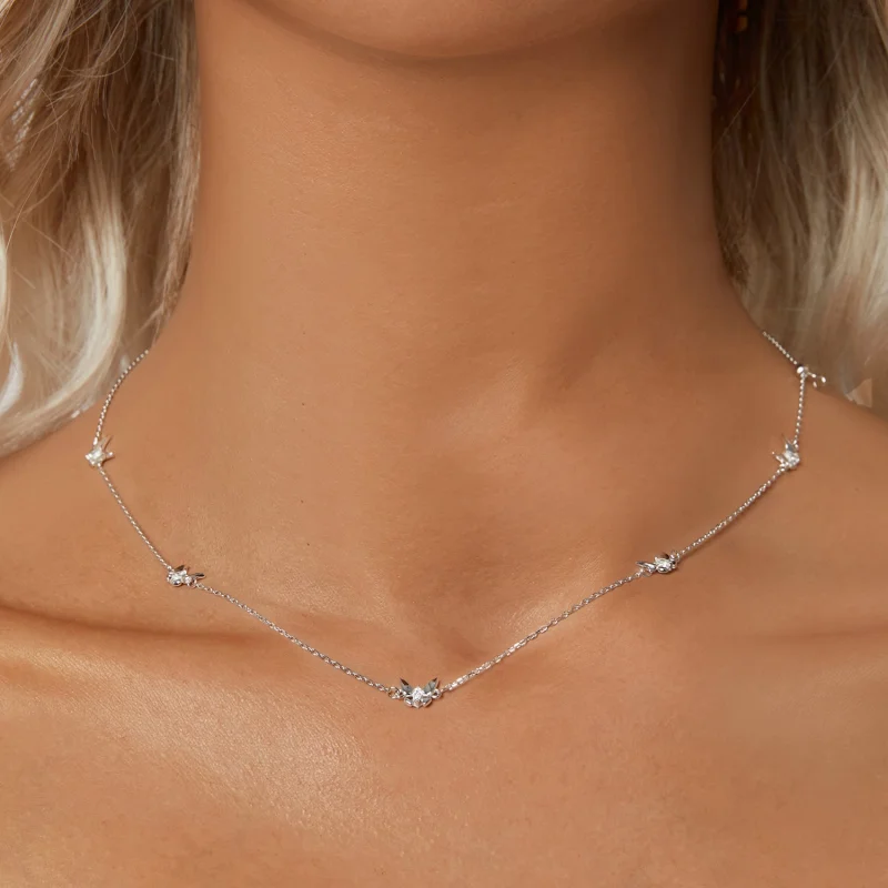 (image for) PANDORA Style Small Butterfly Clavicle Chain Necklace - BSN376 - View 5