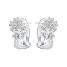 PANDORA Style Small Flower Ear Buttons - BSE975
