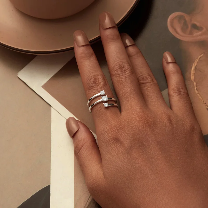 (image for) PANDORA Style Sparkling Wrap Open Ring - BSR532-E - View 5