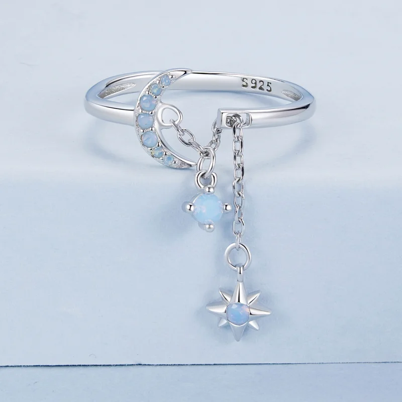 (image for) PANDORA Style Star And Moon Chain Open Ring - BSR548-E - View 2