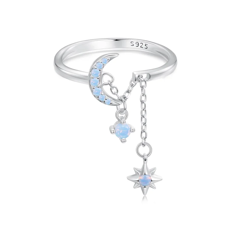 (image for) PANDORA Style Star And Moon Chain Open Ring - BSR548-E - Product Image