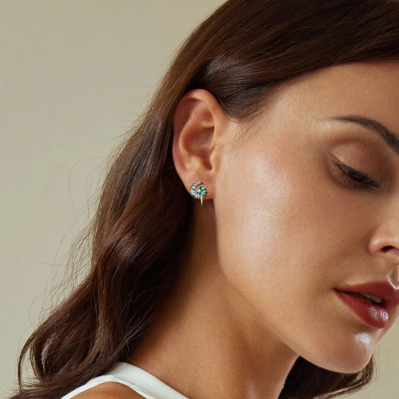 (image for) PANDORA Style Star And Moon Earrings - BSE972 - View 7