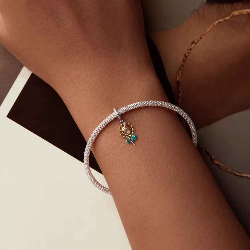 (image for) PANDORA Style Sunflower Hanging Dangle - SCX151 - View 5