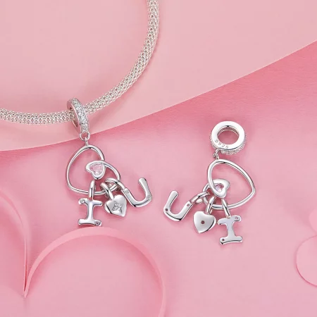 PANDORA Style Valentine Letter Love Pendant - BSC972
