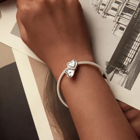 PANDORA Style Valentine's Day Open And Close Heart Beads - BSC973