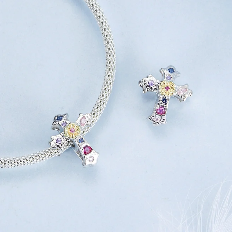 (image for) PANDORA Style Vintage Cross Charm - BSC1005 - View 4