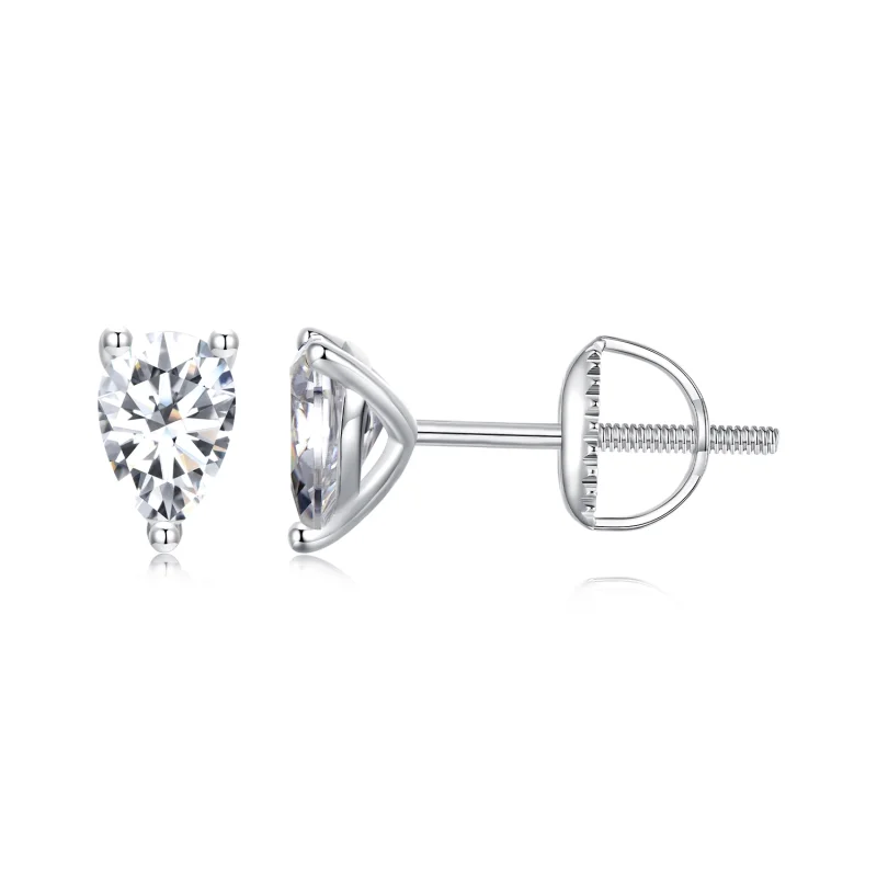 (image for) PANDORA Style Water Drop Moissanite Earrings (Two Certificates) - MSE049 - Product Image