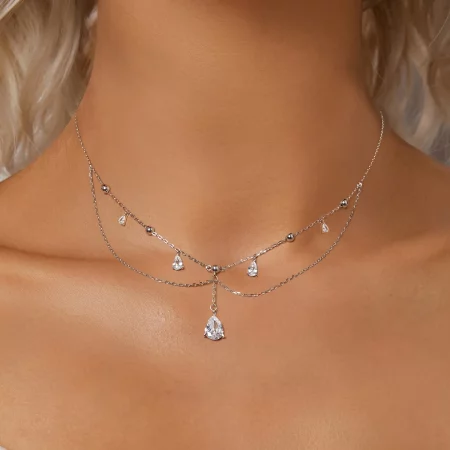 PANDORA Style Water Drop Tassel Necklace - BSN383