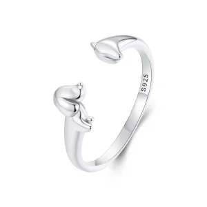 (image for) PANDORA Style 3D Dachshund Open Ring - SCR1033-E