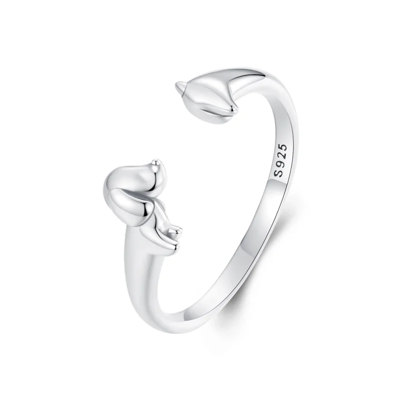 (image for) PANDORA Style 3D Dachshund Open Ring - SCR1033-E - Product Image