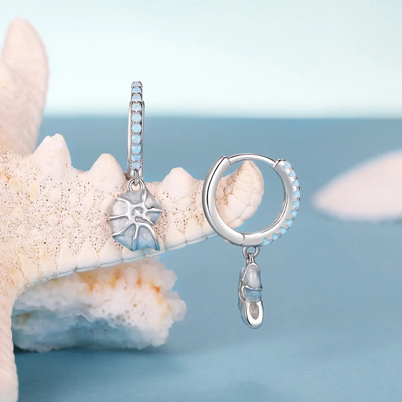 (image for) PANDORA Style Blue conch earrings - BSE1012 - View 3