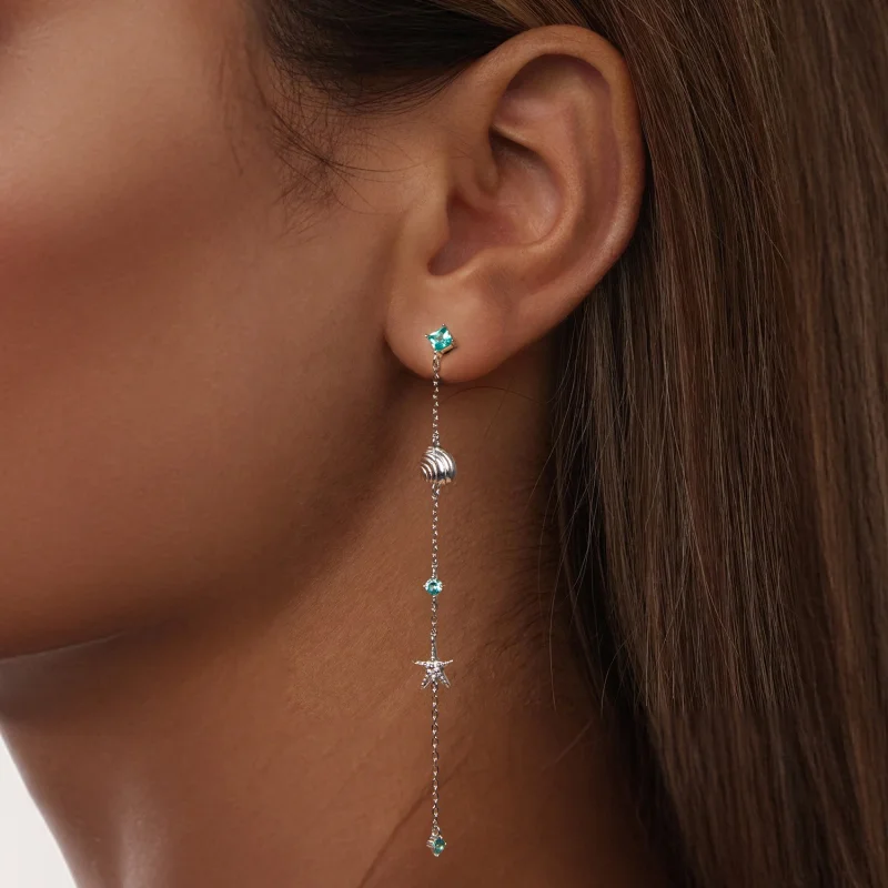 (image for) PANDORA Style Blue Ocean Earrings - BSE1013 - View 6