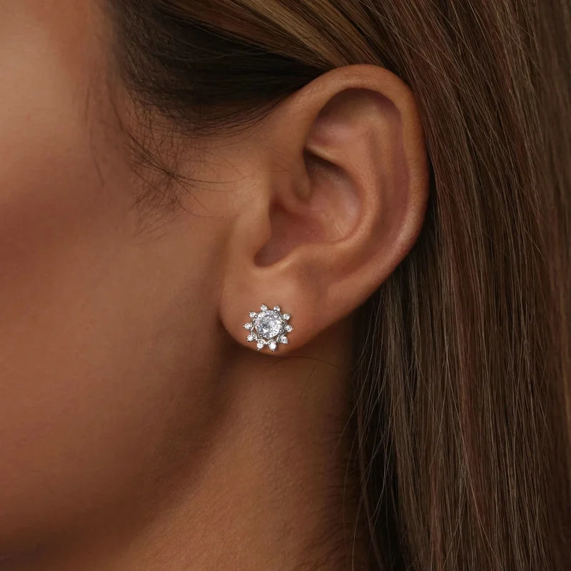 (image for) PANDORA Style Brilliant Beauty 0.5ct Moissanite Earrings (Two Certificates) - MS - View 6