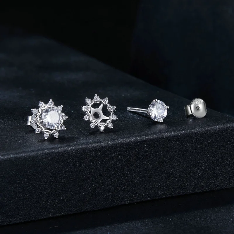 (image for) PANDORA Style Brilliant Beauty 0.5ct Moissanite Earrings (Two Certificates) - MS - View 8