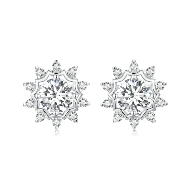 (image for) PANDORA Style Brilliant Beauty 0.5ct Moissanite Earrings (Two Certificates) - MSE048 - Product Image