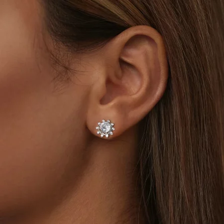 PANDORA Style Brilliant Beauty 0.5ct Moissanite Earrings (Two Certificates) - MSE048