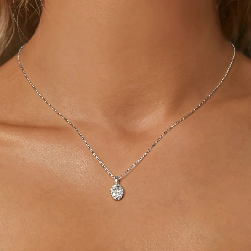 (image for) PANDORA Style Brilliant Beauty 1ct Moissanite Necklace (with one certificate) - - View 5