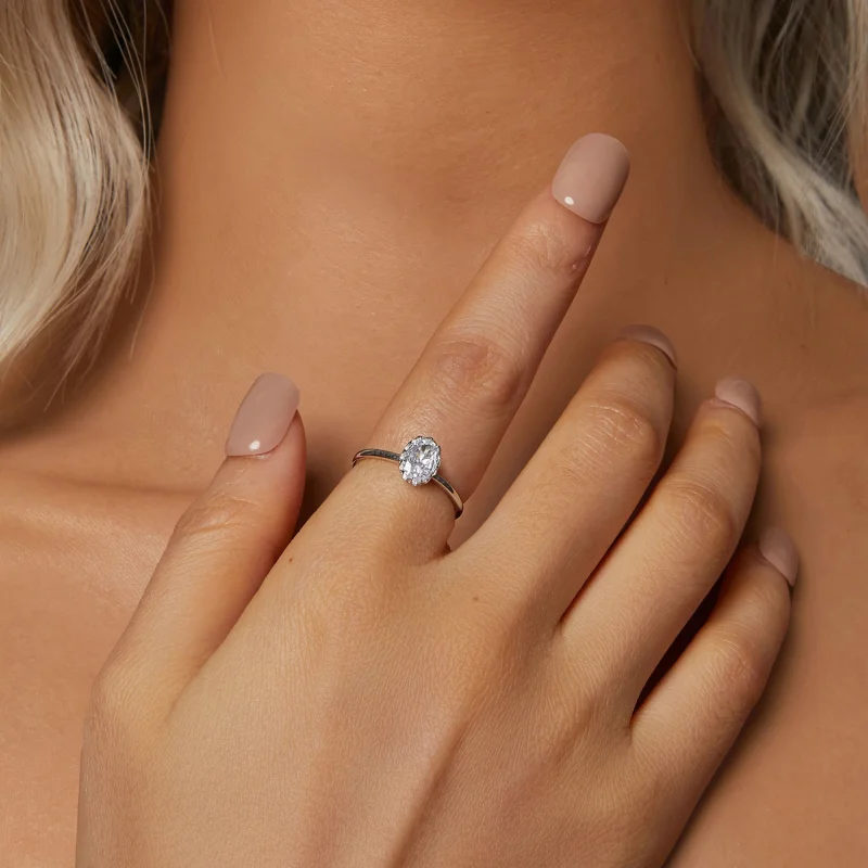 (image for) PANDORA Style Brilliant Beauty 1ct Moissanite Ring (with one certificate) - MSR0 - View 5