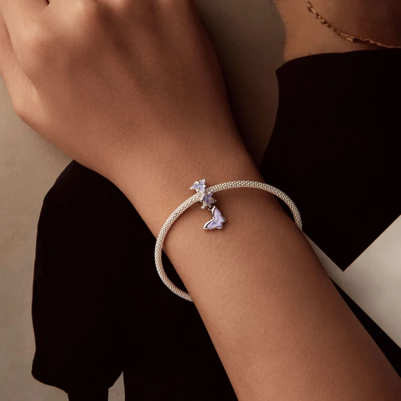 (image for) PANDORA Style Butterfly Iris Pendant - BSC1033 - View 6