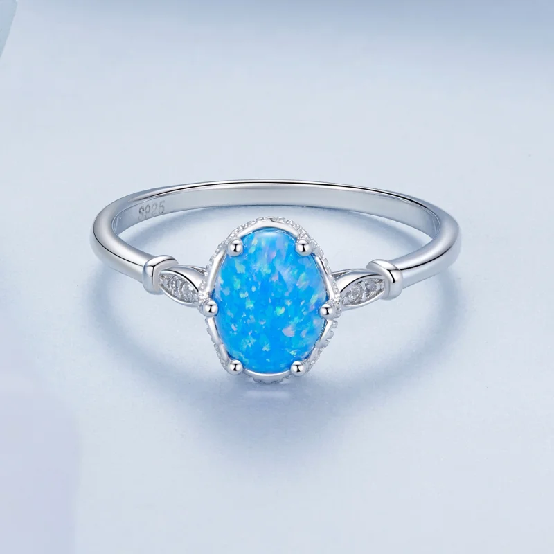 (image for) PANDORA Style Crown Blue Opal Ring - BSR564 - View 3