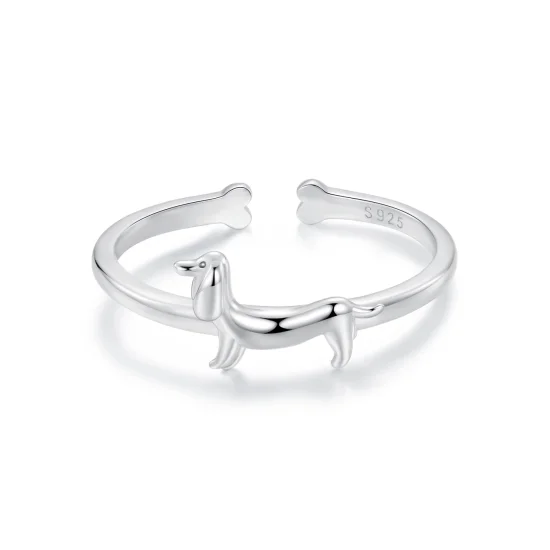 (image for) PANDORA Style Dachshund Open Ring - SCR1029-E