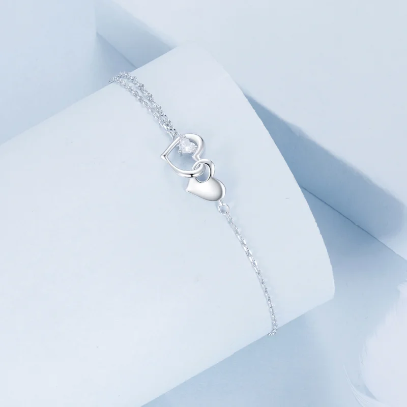 (image for) PANDORA Style Double Heart Bracelet - BSB178 - View 2