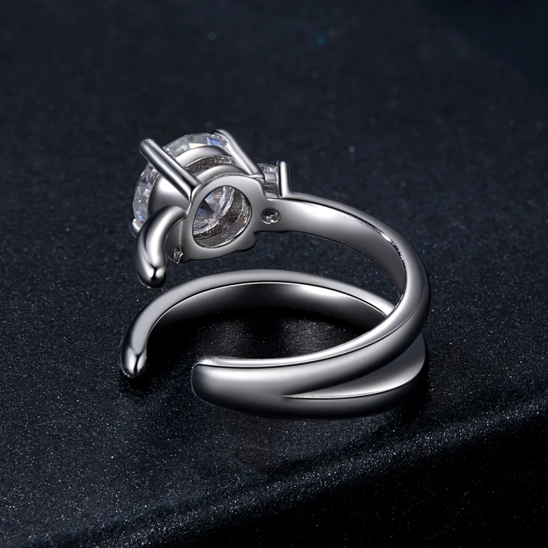 (image for) PANDORA Style Double Moissanite Ear Cuff (with one certificate) - MSE058 - View 4